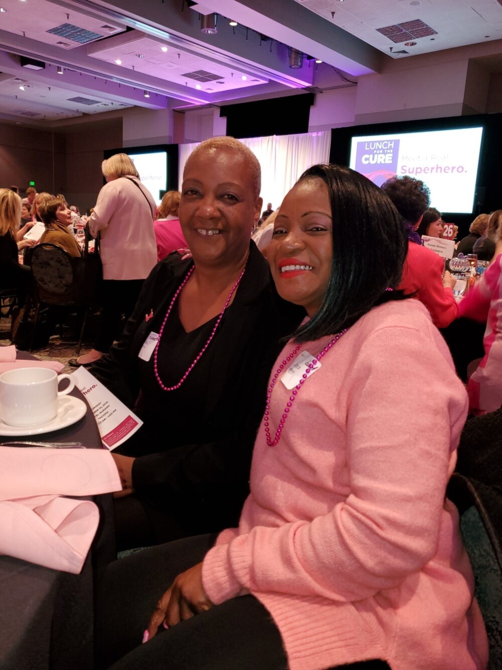 Joyce Jefferson R w client Tina White L at Cure for Cancer Event