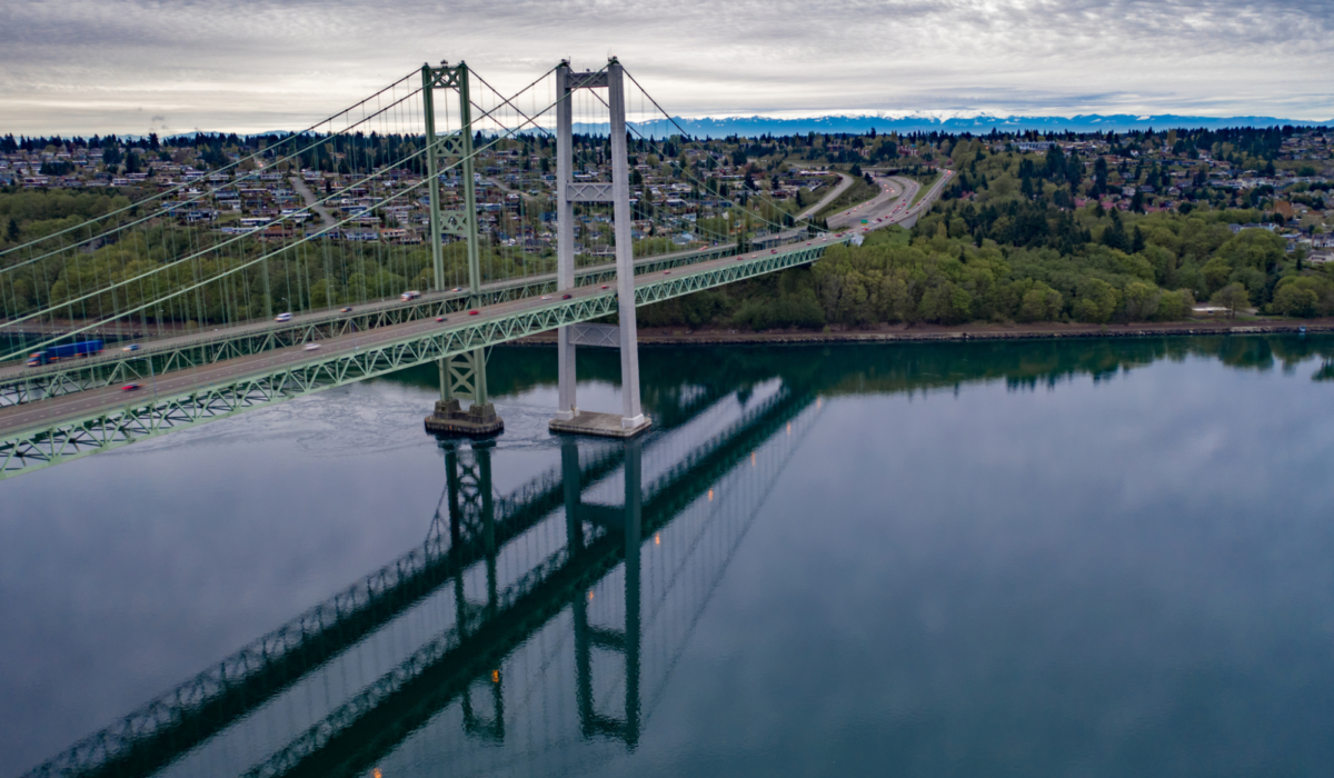 A photo of Pierce County's narrows bridge.